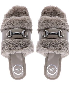 Solei Sea Hanni Slipper Slides in Mink NWT Size 8/7